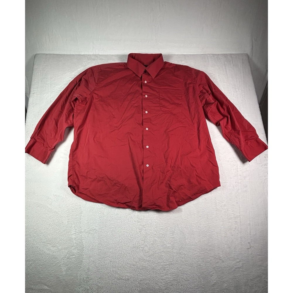 Colours Alexander Júlian Men’s 2XL (34/35) Red Long Sleeve Button Down Solid Red